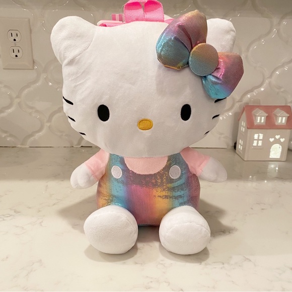 Hello Kitty Plush Backpack Rainbow 14 inch - Picture 3 of 10